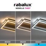Plafonieră Noxelle, metal/ lemn negru mat/ stejar, abajur alb, LED 26W, L315MM - imagine 10