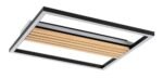 Plafonieră Noxelle, metal/ lemn negru mat/ stejar, abajur alb, LED 30W, L415MM - imagine 3