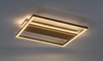 Plafonieră Noxelle, metal/ lemn negru mat/ stejar, abajur alb, LED 30W, L415MM - imagine 4