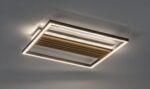 Plafonieră Noxelle, metal/ lemn negru mat/ stejar, abajur alb, LED 30W, L415MM - imagine 5