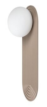 Aplică Glowbells, metal gri-bej, abajur alb, G9 x1 MAX 25W, H380MM - imagine 4