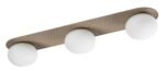 Plafonieră Glowbells, metal gri-bej, abajur alb, G9 x3 MAX 25W, L630MM - imagine 3