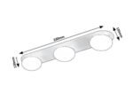 Plafonieră Glowbells, metal gri-bej, abajur alb, G9 x3 MAX 25W, L630MM - imagine 7