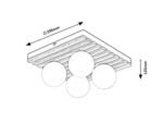 Plafonieră Noxelle, lemn negru mat/ stejar, abajur alb, G9 x4 MAX 5W, L296MM - imagine 7