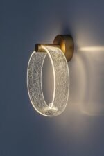 Aplică Olyssia, metal auriu, abajur transparent, LED 6W, H235MM - imagine 4