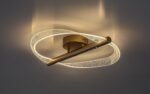 Plafonieră Olyssia, metal auriu, abajur transparent, LED 24W, Ø520MM - imagine 4
