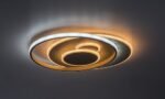 Plafonieră Brantiel, metal/ acril gri-bej, abajur alb, LED 57W, L485MM - imagine 4