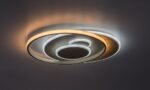 Plafonieră Brantiel, metal/ acril gri-bej, abajur alb, LED 57W, L485MM - imagine 5