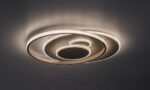 Plafonieră Brantiel, metal/ acril gri-bej, abajur alb, LED 57W, L485MM - imagine 6