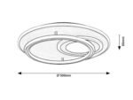 Plafonieră Brantiel, metal/ acril negru/ auriu, abajur alb, LED 60W, Ø500MM - imagine 11
