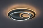 Plafonieră Brantiel, metal/ acril negru/ auriu, abajur alb, LED 60W, Ø500MM - imagine 5