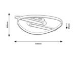 Plafonieră Brantiel, metal/ acril negru/ auriu, abajur alb, LED 60W, L530MM - imagine 12
