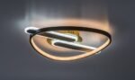 Plafonieră Brantiel, metal/ acril negru/ auriu, abajur alb, LED 60W, L530MM - imagine 4