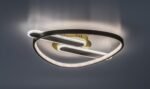 Plafonieră Brantiel, metal/ acril negru/ auriu, abajur alb, LED 60W, L530MM - imagine 6