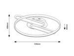 Plafonieră Brantiel, metal/ acril gri-bej, abajur alb, LED 55W, L530MM - imagine 11