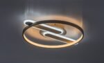 Plafonieră Brantiel, metal/ acril gri-bej, abajur alb, LED 55W, L530MM - imagine 4
