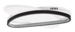 Plafonieră Brantiel, metal/ acril negru/ alb, abajur alb, LED 57W, L450MM - imagine 3