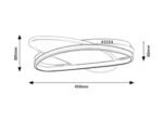 Plafonieră Brantiel, metal/ acril negru/ alb, abajur alb, LED 57W, L450MM - imagine 11