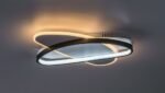 Plafonieră Brantiel, metal/ acril negru/ alb, abajur alb, LED 57W, L450MM - imagine 4