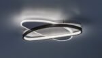 Plafonieră Brantiel, metal/ acril negru/ alb, abajur alb, LED 57W, L450MM - imagine 6