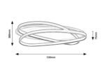 Plafonieră Brantiel, metal/ acril negru/ alb, abajur alb, LED 57W, L530MM - imagine 11
