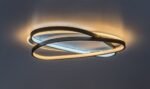 Plafonieră Brantiel, metal/ acril negru/ alb, abajur alb, LED 57W, L530MM - imagine 4