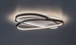 Plafonieră Brantiel, metal/ acril negru/ alb, abajur alb, LED 57W, L530MM - imagine 6