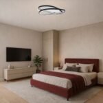 Plafonieră Brantiel, metal/ acril negru/ alb, abajur alb, LED 57W, L530MM