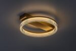 Plafonieră Rivona, metal auriu, abajur alb, LED 18W, L370MM - imagine 4