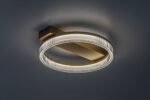 Plafonieră Rivona, metal auriu, abajur alb, LED 18W, L370MM - imagine 5