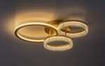 Plafonieră Rivona, metal auriu, abajur alb, LED 38W, L585MM - imagine 4