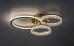 Plafonieră Rivona, metal auriu, abajur alb, LED 38W, L585MM - imagine 5