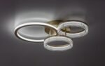 Plafonieră Rivona, metal auriu, abajur alb, LED 38W, L585MM - imagine 6
