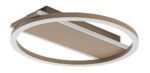 Plafonieră Glavian, metal gri-bej, abajur alb, LED 24W, Ø330MM - imagine 3