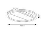 Plafonieră Glavian, metal gri-bej, abajur alb, LED 24W, Ø330MM - imagine 9