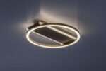 Plafonieră Glavian, metal gri-bej, abajur alb, LED 24W, Ø330MM - imagine 4