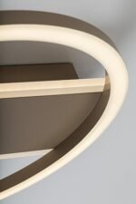 Plafonieră Glavian, metal gri-bej, abajur alb, LED 24W, Ø330MM - imagine 6