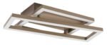 Plafonieră Glavian, metal gri-bej, abajur alb, LED 24W, L370MM - imagine 3