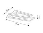 Plafonieră Glavian, metal gri-bej, abajur alb, LED 24W, L370MM - imagine 7