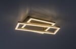 Plafonieră Glavian, metal gri-bej, abajur alb, LED 24W, L370MM - imagine 4