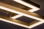 Plafonieră Glavian, metal gri-bej, abajur alb, LED 24W, L370MM - imagine 6