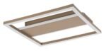 Plafonieră Glavian, metal gri-bej, abajur alb, LED 24W, L330MM - imagine 3