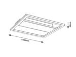Plafonieră Glavian, metal gri-bej, abajur alb, LED 24W, L330MM - imagine 7