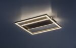 Plafonieră Glavian, metal gri-bej, abajur alb, LED 24W, L330MM - imagine 4