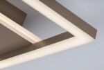 Plafonieră Glavian, metal gri-bej, abajur alb, LED 24W, L330MM - imagine 6
