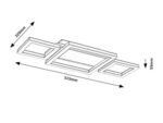 Plafonieră Glavian, metal gri-bej, abajur alb, LED 24W, L515MM - imagine 7