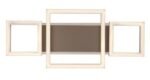 Plafonieră Glavian, metal gri-bej, abajur alb, LED 24W, L515MM - imagine 5