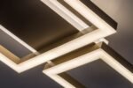 Plafonieră Glavian, metal gri-bej, abajur alb, LED 24W, L515MM - imagine 6