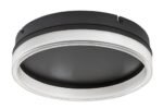 Plafonieră Seraphiel, metal negru, abajur alb, LED 18W, Ø330MM - imagine 3