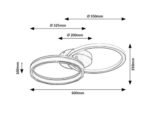 Plafonieră Seraphiel, metal negru, abajur alb, LED 38W, L600MM - imagine 11